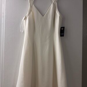 Guess Cream A-Line Spaghetti Strap Dress